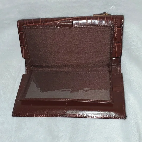 NWT Vintage Westport Collection Croc Embossed Leather Long Checkbook Wallet - Picture 10 of 16